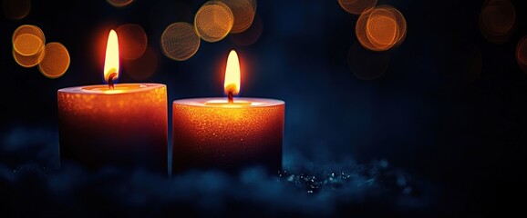 Candlelight in the Darkness Warm Glow Festive Grief Romantic Mood Christmas Lights Bokeh Advent Prayer Sympathy