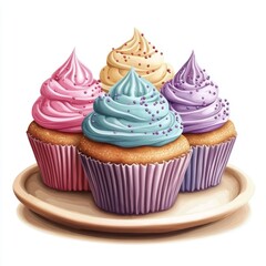 Delicious Pastel Cupcakes Sweet Treats Bakery Birthday Party Festive Dessert Food Photography