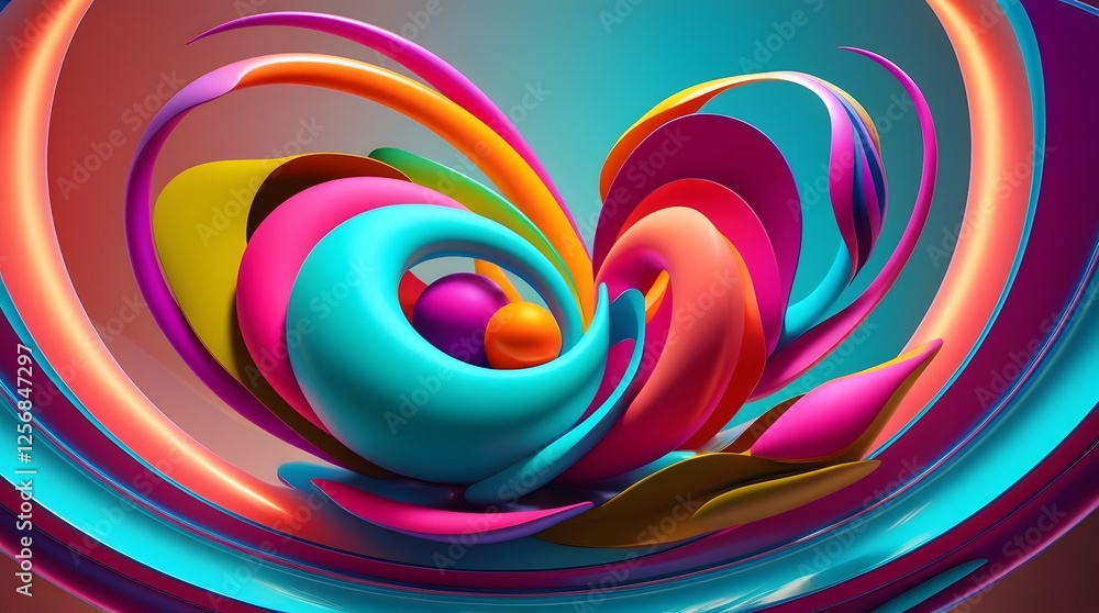Poster abstract background with colorful circles