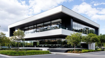 Modern office building with landscaping, Florida.  Possible use Stock photo