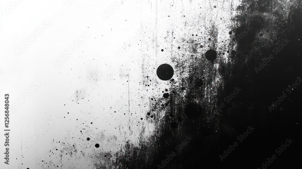 Poster high contrast grunge texture with circular dots pattern