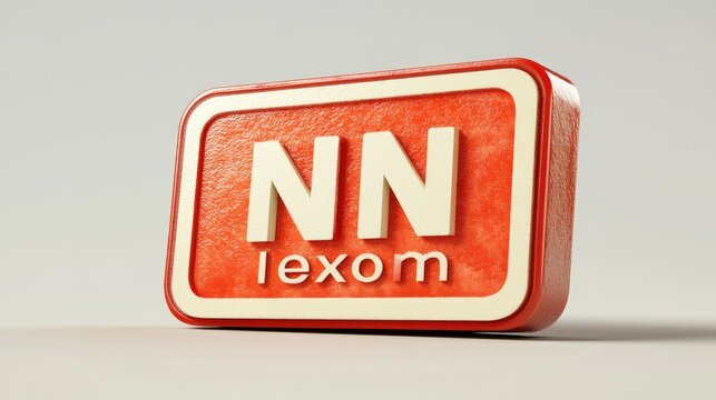 Red Rectangular Sign Displays NN Lexom In White Letters