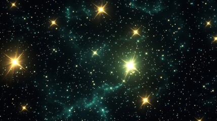 Fototapeta premium Celestial Scene Featuring Bright Stars and Nebulae