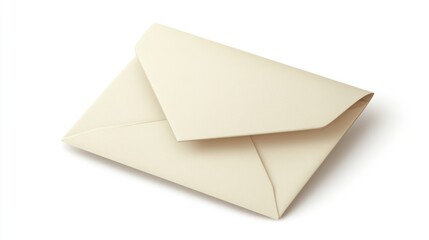 Blank Beige Envelope on White Background