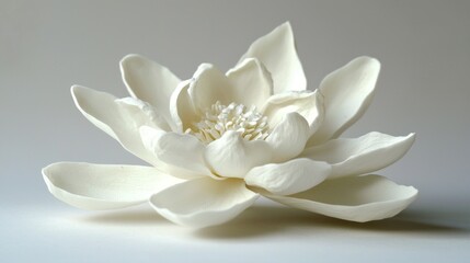 Serene White Porcelain Flower: A Study in Purity and Elegance