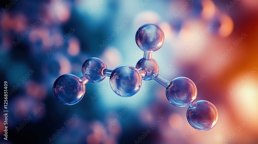 Poster molecular structures abstract art in soft ethereal light