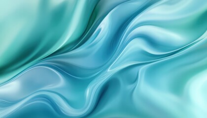 Obraz premium Smooth Blue and Teal Fluid Waves Creating a Calm and Serene Abstract Background Design