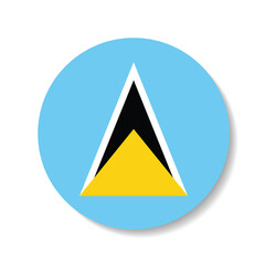 Fototapeta premium Saint Lucia flag circle icon vector illustration