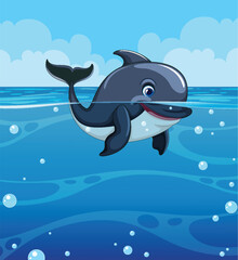 Playful Dolphin in Ocean Waters