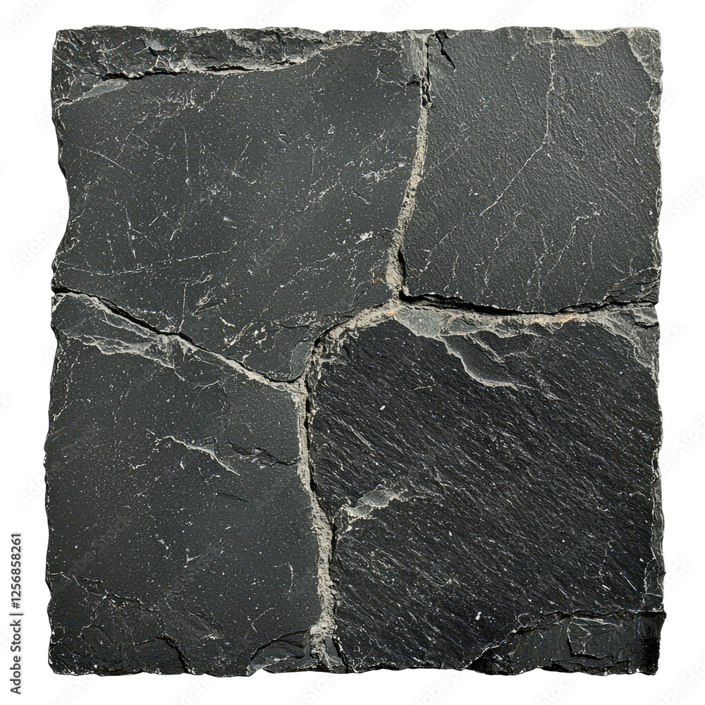 Poster dark slate stone tile with textured surface and natural variations. ideal for flooring or wall appli
