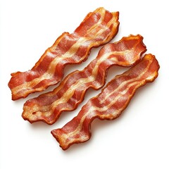 Obraz premium Crispy Fried Bacon Strips Breakfast Food Meat