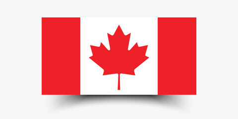 Canada flag. Flag of Canada. The official ratio. Flag icon. Standard color. Standard size. A rectangular flag. Computer illustration. Digital illustration. Vector illustration.