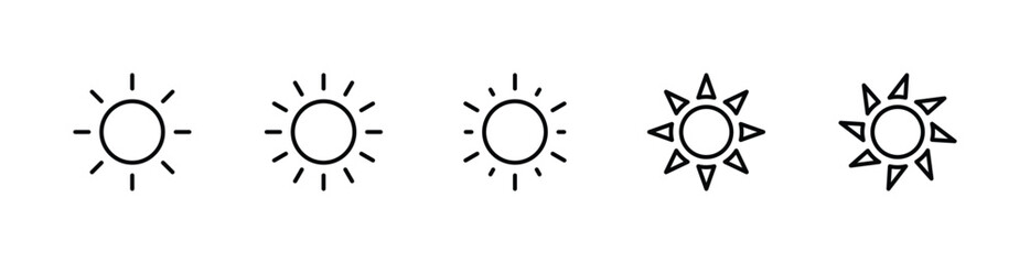 sun icon set vector