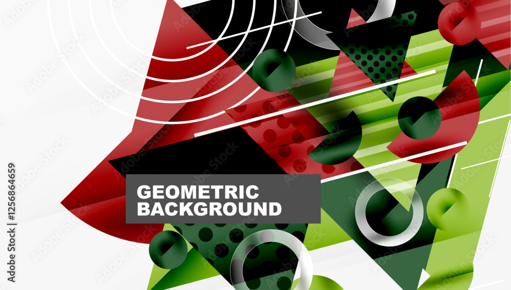 Aufkleber Modern geometric background - overlapping triangles with smooth gradients and semi-transparency