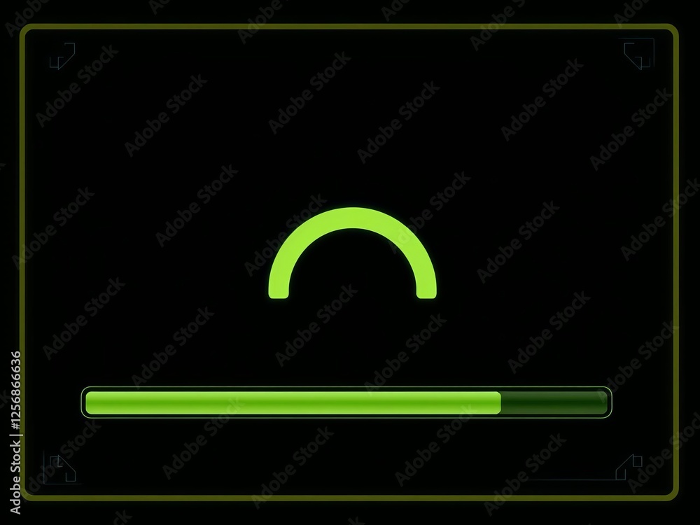 Poster a sleek progress bar displaying the words 
