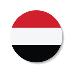 Yemen flag. Yemen circle flag logo icon digital vector illustration