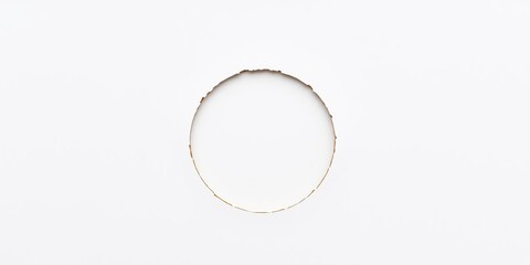 Cardboard with a circular hole in the center, isolated on a white background, studio, cutout