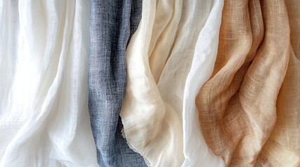 Textured Linen Fabric Drapes in Neutral Tones