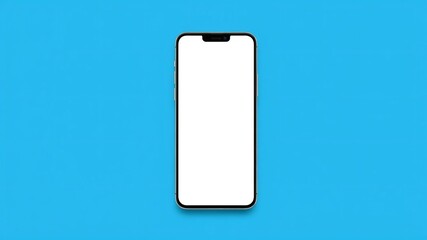 cool cheerful man in print shirt and jeans holding smartphone on blue background, empty space, communication, stylish