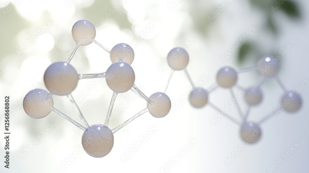Aufkleber molecular structures and interconnectivity in modern abstract art with soft lighting