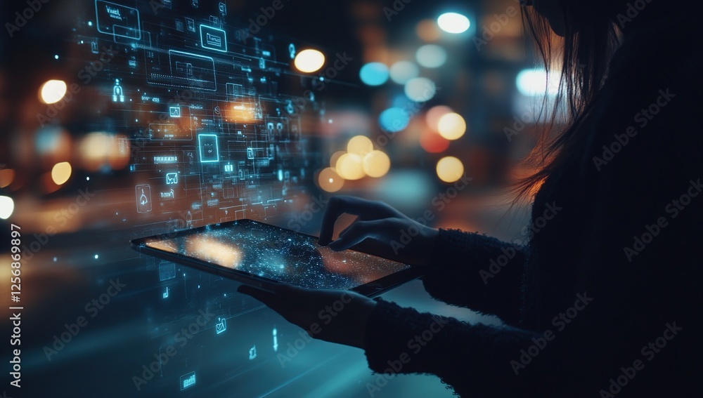 Poster interactive digital interfaces: exploring user experiences with innovative technology at night