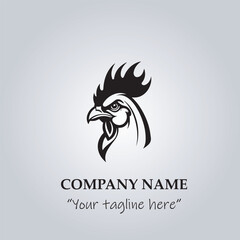 Obraz premium head of chicken company logo vector illustration