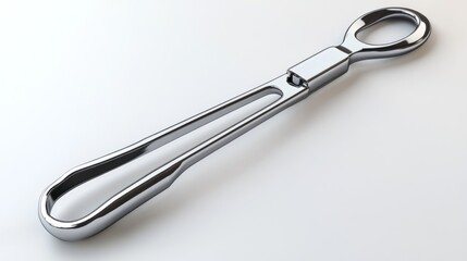 Modern silver tool on white background. Possible use Industrial design showcase