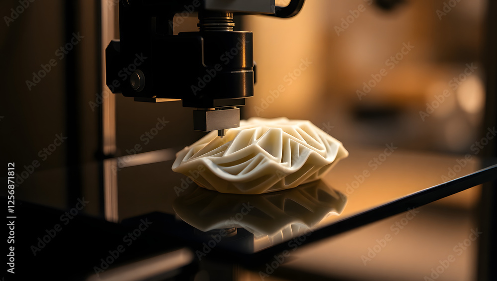 Poster 3d printing in action: a close-up shot captures the intricate details of a 3d printer in action, met