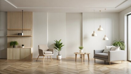 Fototapeta premium A minimalist space with a neutral color palette