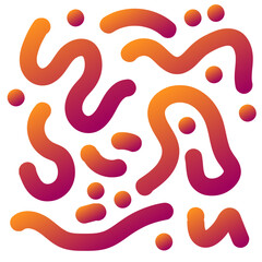 Obraz premium abstract composition of orange and purple curved lines