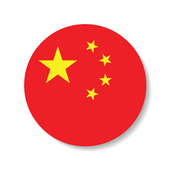 Flag of China. China flag circle icon vector illustration design