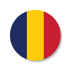 Fototapeta premium Romania flag circle icon vector illustration