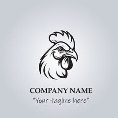 head of chicken company logo vector illustration