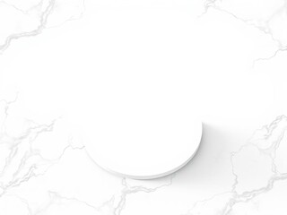 White marble product stand with marbling floor background top view for display packaging mock up design template, stand, marbling floor, white