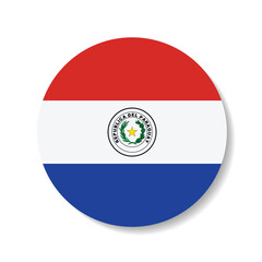 Fototapeta premium Paraguay flag. Paraguay circle flag logo icon digital vector illustration