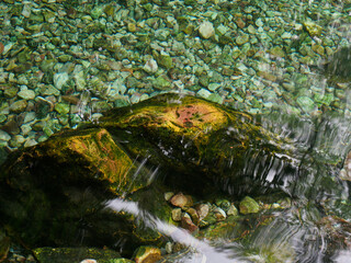 Natural mineral water source in the forest