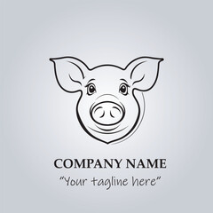 head of pig company logo vector illustration