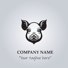 head of pig company logo vector illustration