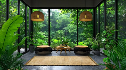 Jungle view room relaxation