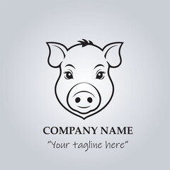 head of pig company logo vector illustration
