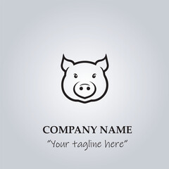 head of pig company logo vector illustration