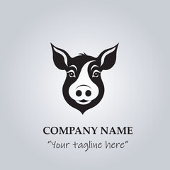 head of pig company logo vector illustration