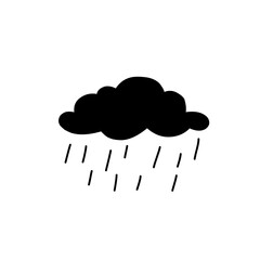 rain cloud silhouette icon