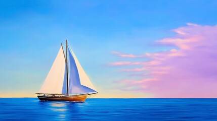 Naklejka premium Calm Sailing at Sunset