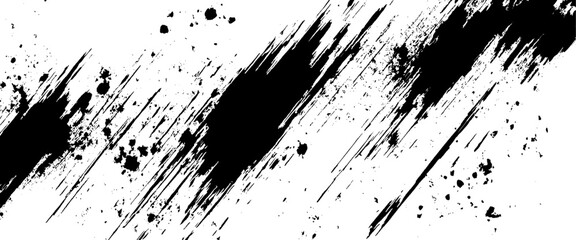 Vector black spots, splashes and dotted paint brush grunge texture rough black.