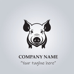 head of pig company logo vector illustration