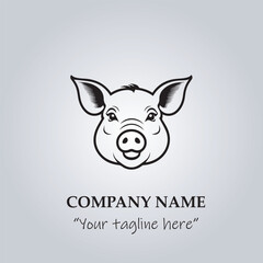 head of pig company logo vector illustration