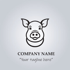 head of pig company logo vector illustration