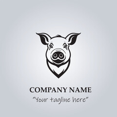 head of pig company logo vector illustration