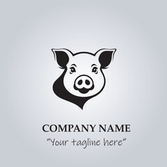 head of pig company logo vector illustration